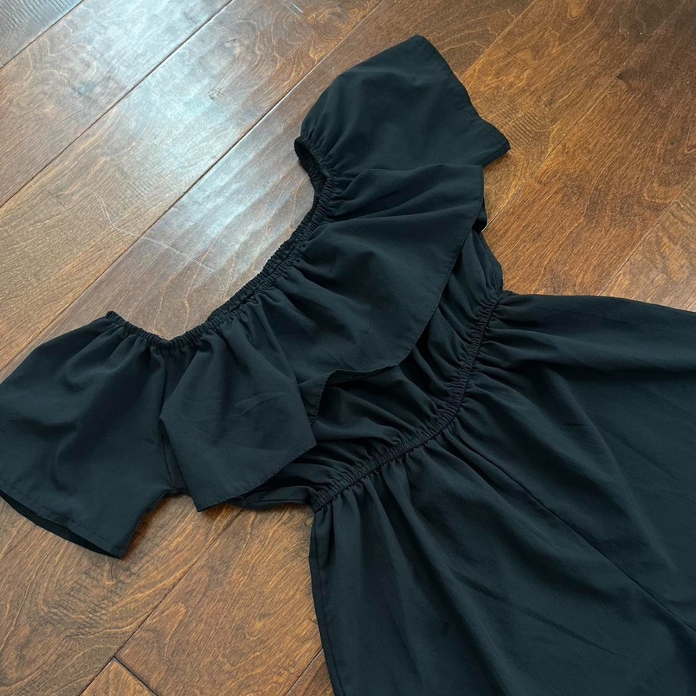 Elegant Black Off-Shoulder Romper